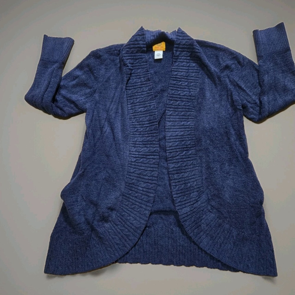 Ruby‎ Rd Plush Open Cardigan Womens Sz Small Petite Navy Blue